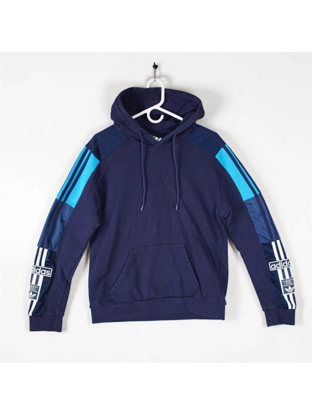 Adidas Originals Re-Process Adicolor Pullover Hoodie Mens Medium Blue Striped